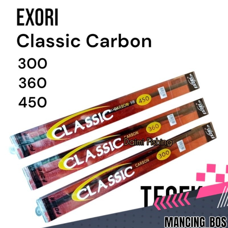 Joran Pancing TEGEK Exori CLASSIC Carbon 300, 360, 450 Bahan carbon