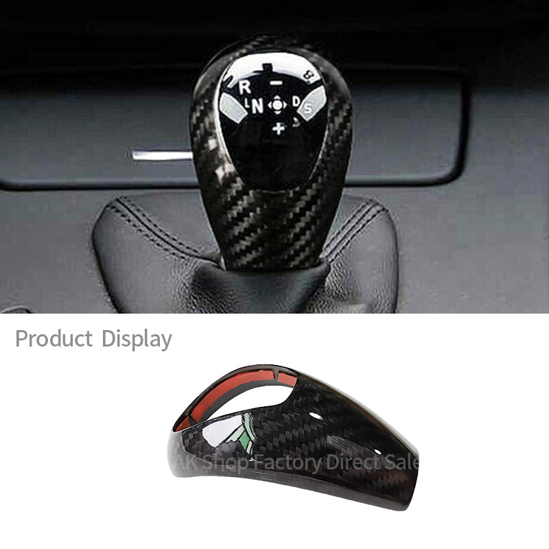 Untuk BMW M3 M5 M6 E90 E93 E60 E61 E63 E64 Cover Kepala Tuas Persneling Serat Karbon Asli, Aksesoris