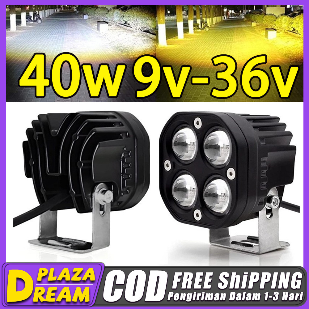 Lampu Tembak Sorot 4 Mata Super Bright LED 80 Watt Sorot Laser Gun 4 Titik Mata 9v-36v Mobil Motor T