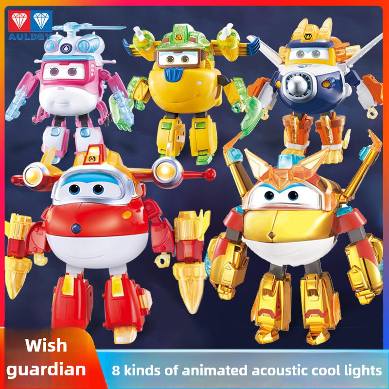 AULDEY, Super Flying Man, Wish Guaran, Sound and Light Deformation, Robot, Boys and Girls, Genuine T