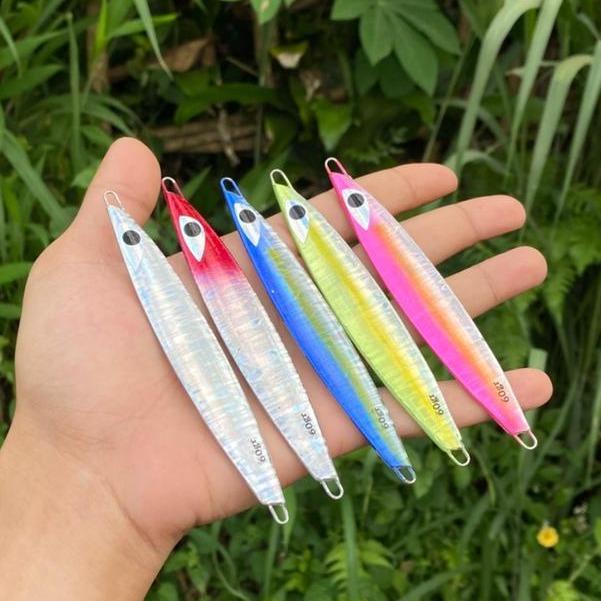 Metal Jig Full Glow 60gr–100gr | Jigging Laut Foil Hologram Mengkilap Menyala Dalam Gelap | Umpan Pa