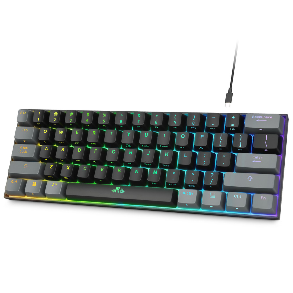 Rii Meanical Keyboard 60% RGB Wired/Wireless Gaming Keyboard