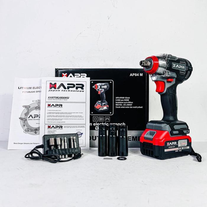 Greymediary APR Impact Wrench Type AP84M 550Nm Baterai 88V Standart Fullset Accesoris LXT 10Cell Mes