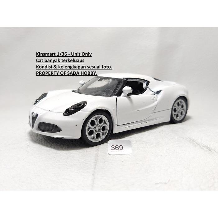 Sc 1/36 Alfa Romeo 4C Putih Welly Diecast Miniatur