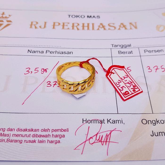 Cincin Rantai Emas Muda Asli Berat 2gram Kadar 875 Ada Surat