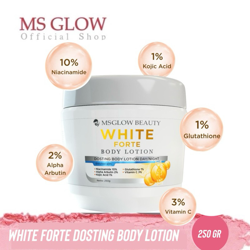 MS GLOW Hand Body DOSTING Whitening Lotion Mencerahkan Seketika Tone Up Natural