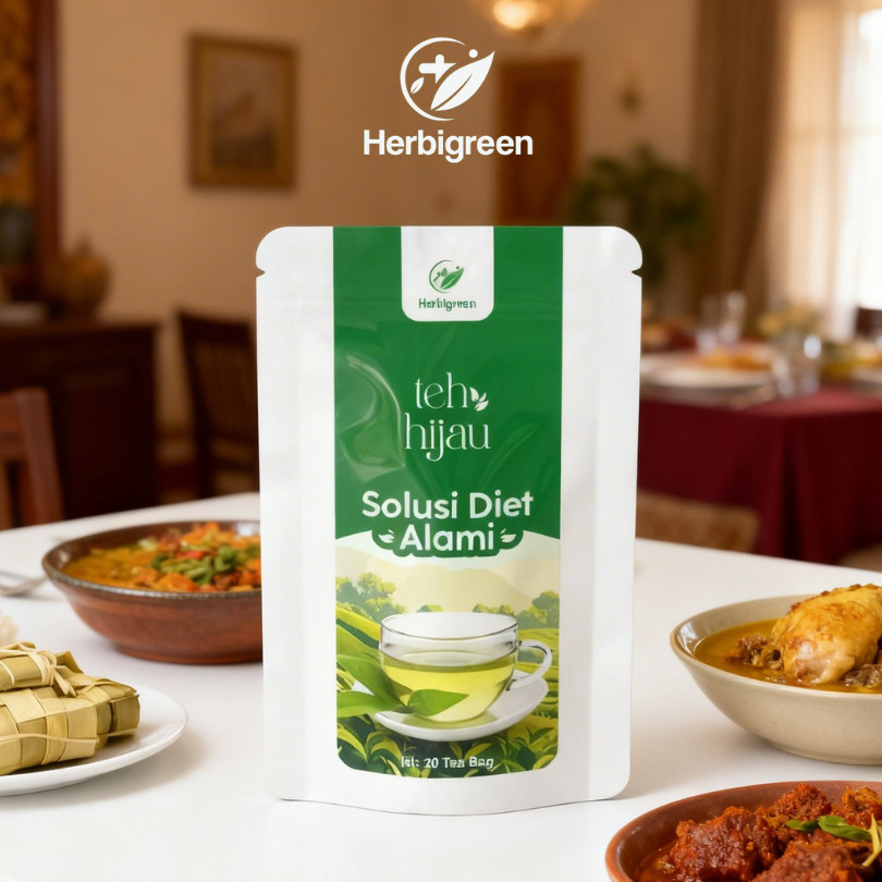 HERBIGREEN Slim Tea Detox 1 Box 20 Teabags | Teh Diet Pelangsing Alami | Teh Detox Minuman Diet Herb