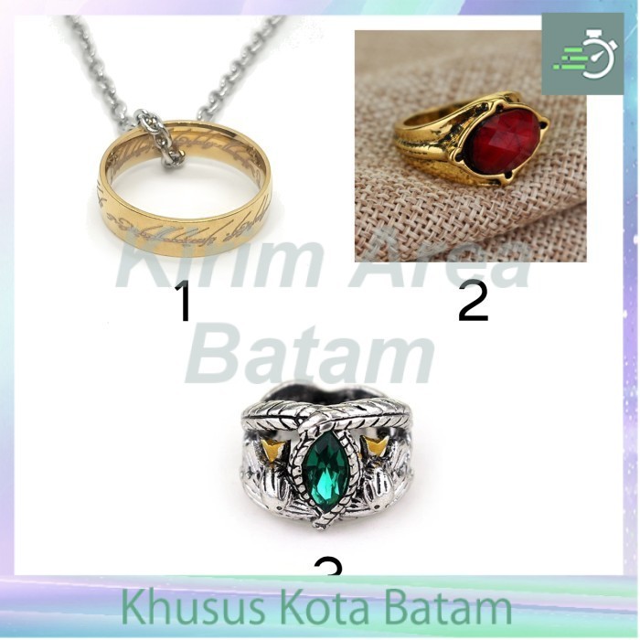 Kalung cincin lord of the rings warna emas ring