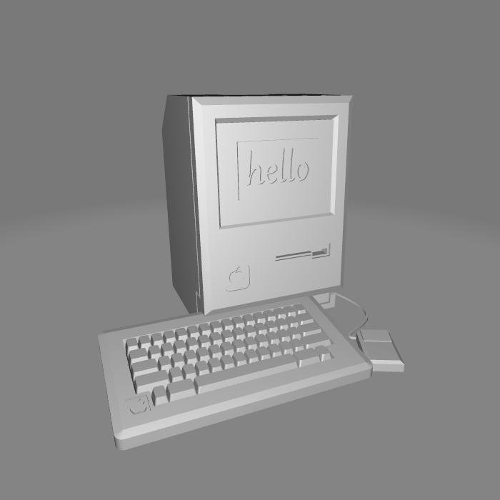 Diorama Diecast Komputer Macintos Skala 1 64 Figure Miniatur