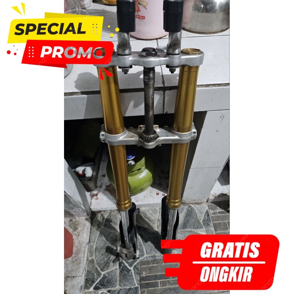 Shock Depan Upside Down USD Honda CRF 150L Original Copotan Kondisi Normal