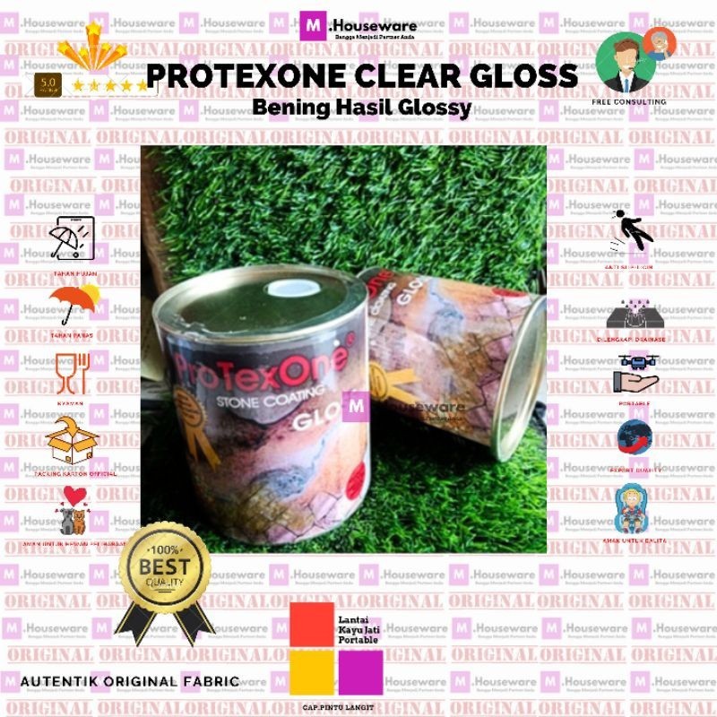 Protexone Cat Batu Alam Clear GLOSS/ Coating Stone Pelindung Batu