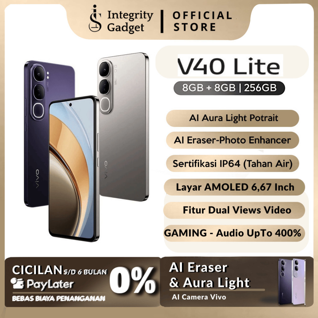 vivo V40 Lite RAM 8+256GB  - Unit BNOB Bekas Demo Live  AMOLED 120Hz 100% Ori Garansi Resmi Vivo Ind