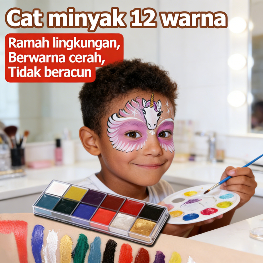 Wajah Painting Body Palette Wajah Face Painting 12 Warna Painting