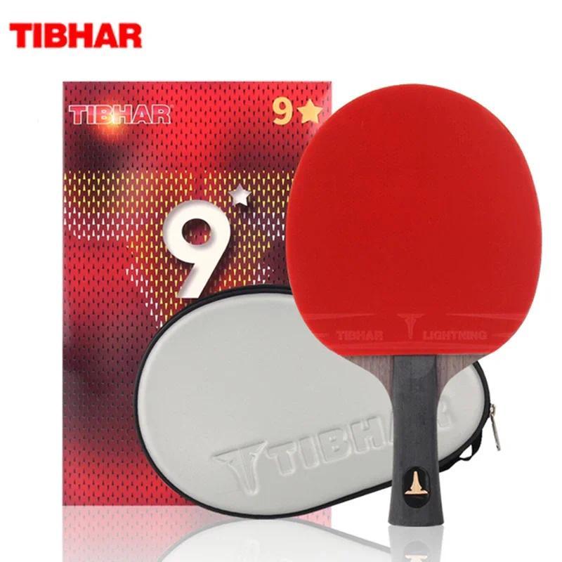 TIBHAR 9 Star Table Tennis Racket Superior Sticky Rubber Carbon Blade Ping Pong Rackets Pimples-in P