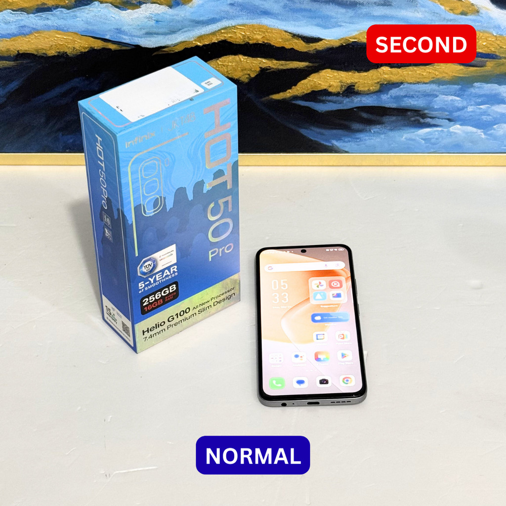 INFINIX HOT 50 PRO 8/256 GB HP SECOND ORIGINAL SINAR MUTIARA CELL