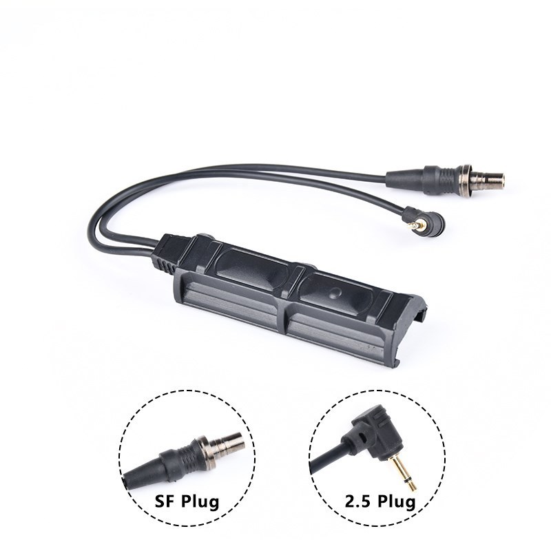 WADSN Remote Dual Pressure Switch SF plug 25mm For PEQ DBAL NGAL M300 M600 Tactical Flashlight   Acc