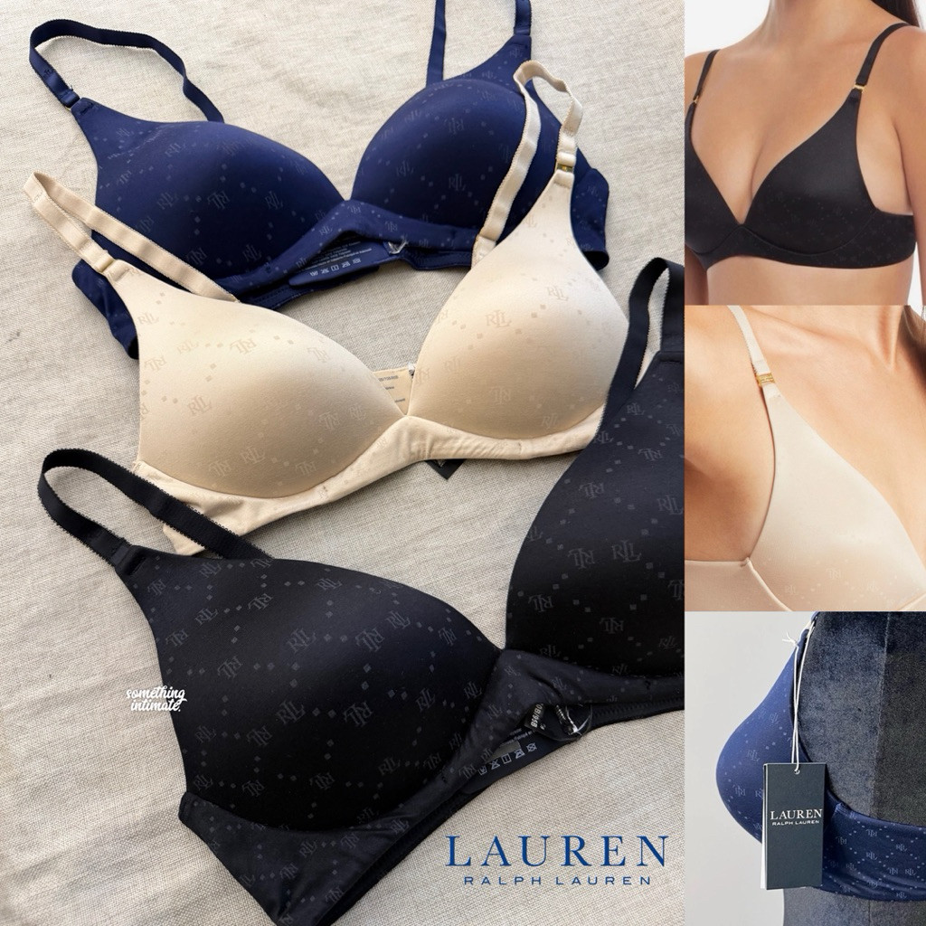 RALPH LAUREN POLO Aussie Pure Comfort Wirefree Contour Bra / Airy Seamless Plunge Tshirt Bra / Bh Si