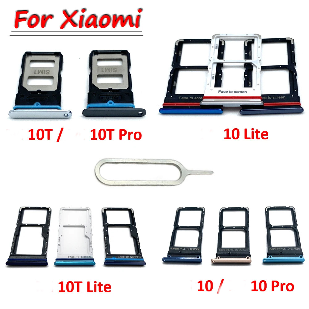 NEW Tested SIM Card Slot Card Tray Holder Adapter Accessories For Xiaomi Mi 10 10T Pro Lite Mi Note 
