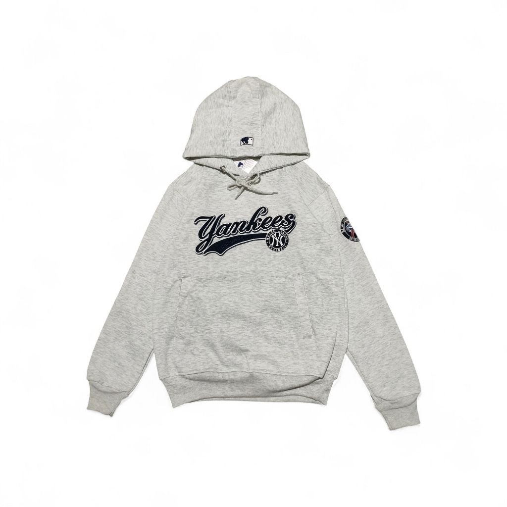 Hoodie Mlb Yankees Bordir Fleece Cotton Grey