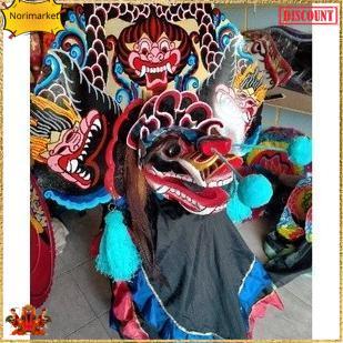 Barongan Rampak Telon Full Kayu Asli Satu Set Dengan Kemul Panjang Mahkota Dan Rambut Tinggal Pakai 