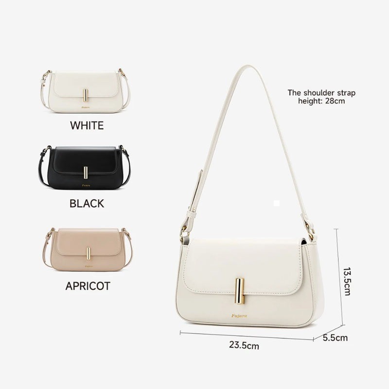 Tas Selempang Wanita Elegan: Tas Kantor & Hangout, Ketek Kulit Sintetis, Tas Bahu Pendek Trendy