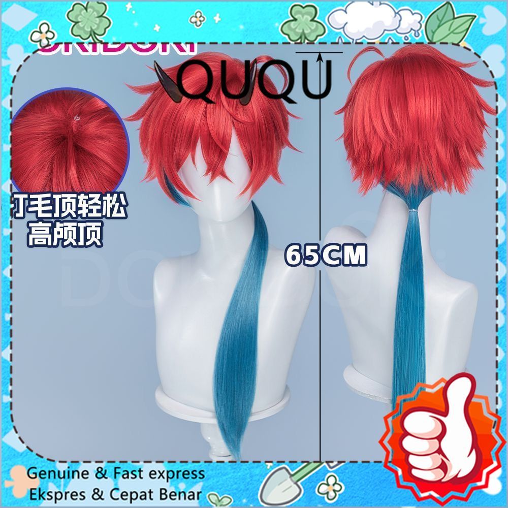 Cosplay Wig for Tokisaki Kurumi Date A Live Layered Gradient Styled Frizzy Top Anime Costume Hairpie