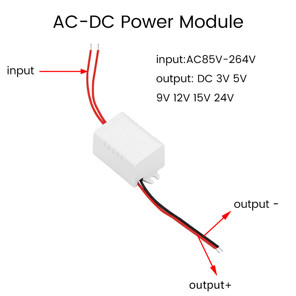 Modul Catu Daya AC-DC AC110V 220V 230V ke DC 3V 5V 9V 12V 15V 24V Mini Buck Converter 3W Led Stabili