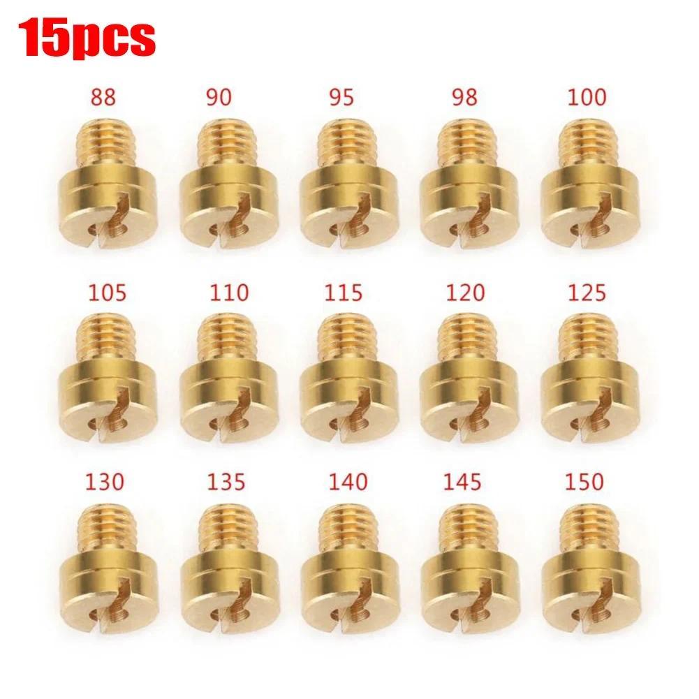 15pcs Jet Utama Karburator Motor M5x0.75mm Untuk Karburator Mikuni VM22 VM24 VM26 VM30 Jet Utama Kar