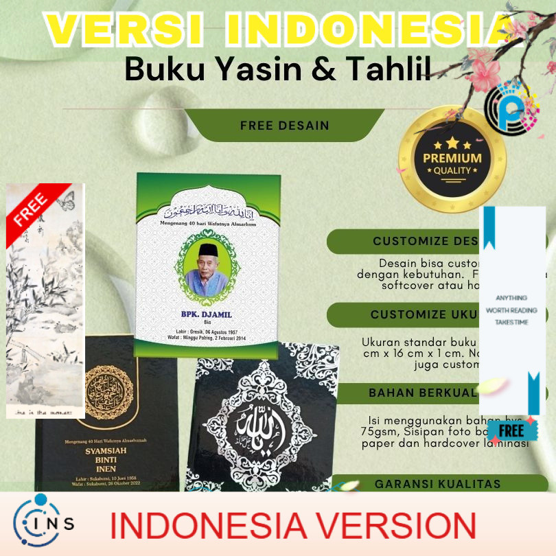 Cetak Buku Yasin & Tahlil dengan Nama
