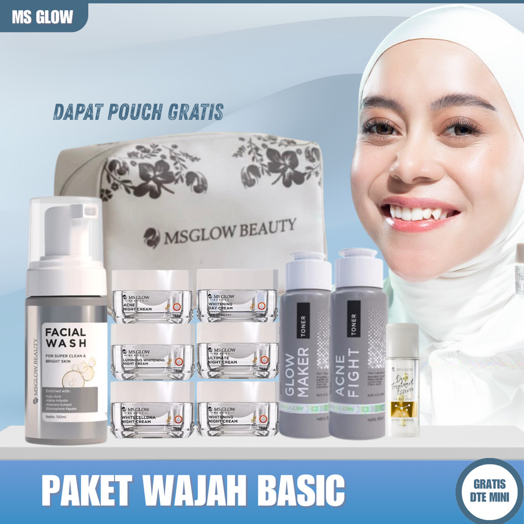 Ms Glow Paket Wajah Skincare Beauty Gratis Dte Mini Skincare 1 Set Lengkap FLASH SALE