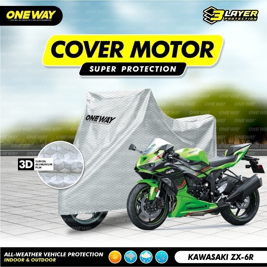 Cover Sarung Penutup Motor KAWASAKI ZX 6R 3 Layer Waterproof Pelindung Motor Anti Air Panas UV Prote
