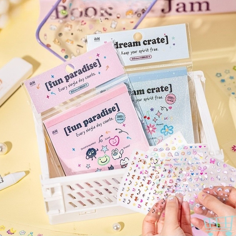 24 lembar Stiker / Stiker lucu kartun mini /buku stiker PET untuk melepas lapisan / Lembar Stiker Mo