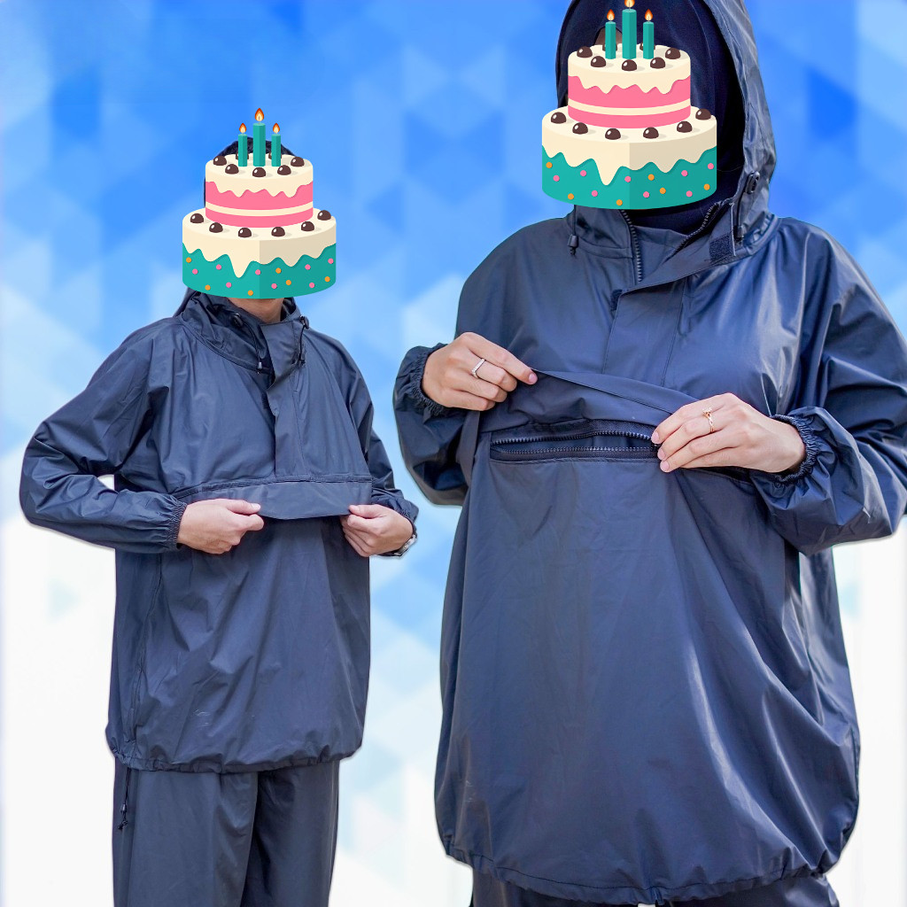 HKY Jas Hujan Kangaroo Dewasa Setelan Pria Wanita Anti Bocor Anti Air Tidak Rembes Mantel Hujan Impo