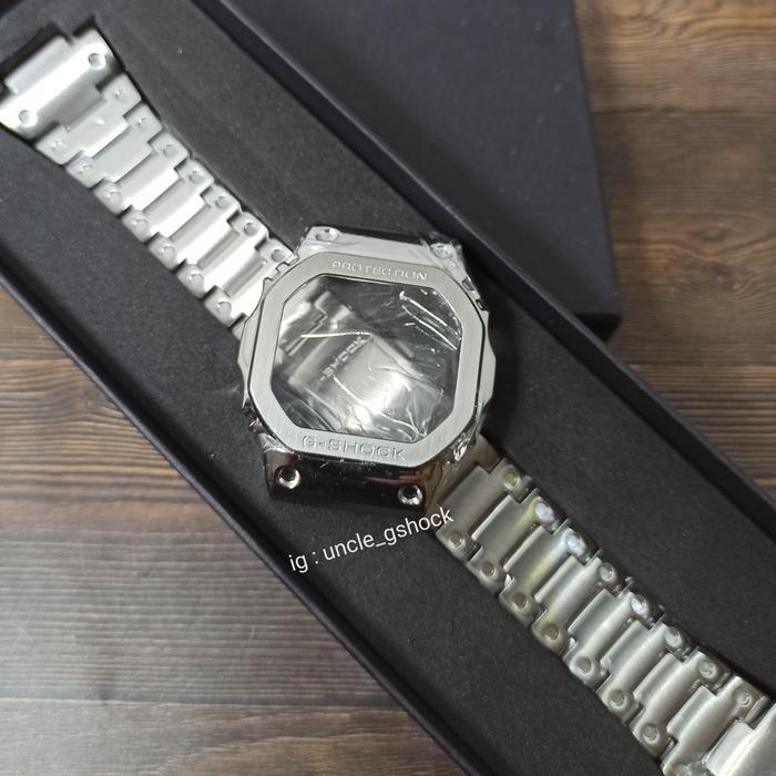 New Collection bnb metal bezel n bracelet g-shock gshock dw 5600/dw5600/gwb5600 - silver