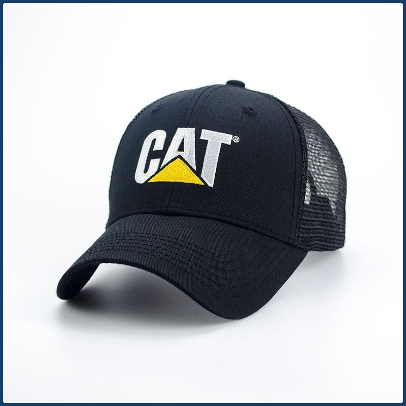Topi baseball pria dan wanita untuk olahraga luar ruangan dengan jaring ventilasi CAT/Caterpillar da