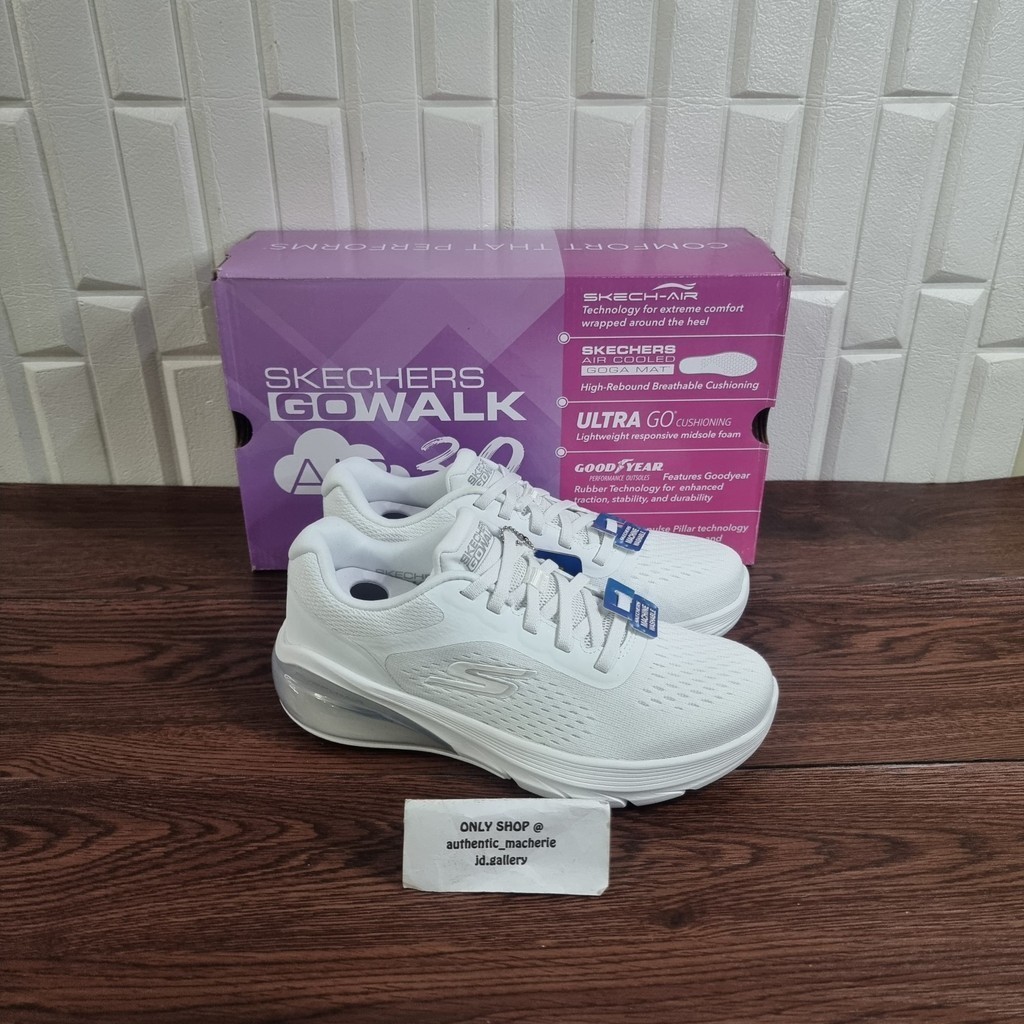 ORIGINAL SALE 70% SEPATU SKECHERS GO WALK AIR 3.0 REE 124375 WHT WHITE WOMEN