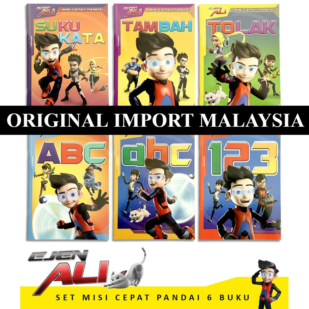 Buku belajar aktifitas EJEN ALI MISI CEPAT PANDAI malaysia Buku latihan prasekolah Activity Book kin