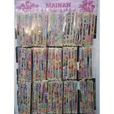 Stik sablon isi 75 pcs Tulisan Mainan stick kayu Es cream Gambar Karakter