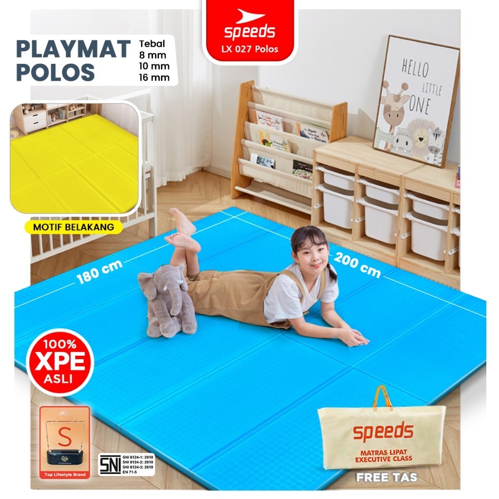 Emon Shop - Playmat Bayi Karpet Lipat Playmat Polos 180x200cmx 6-10mm Matras Bayi Playmat Foam 027-1