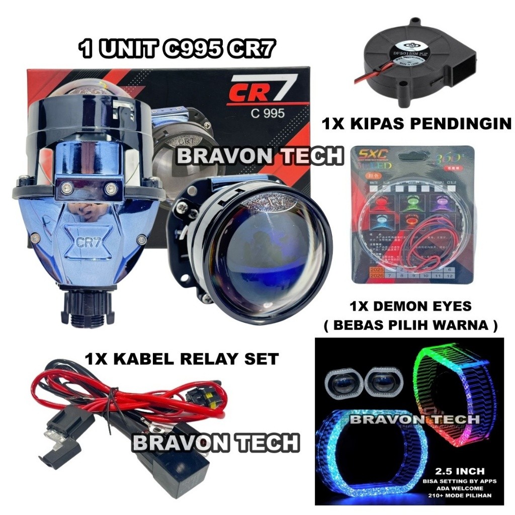 promo discon Biled CR7 2.5 inch C995 Bluelens High Beam Killer Biled Projector 2.5 inch CR7 60 Watt 