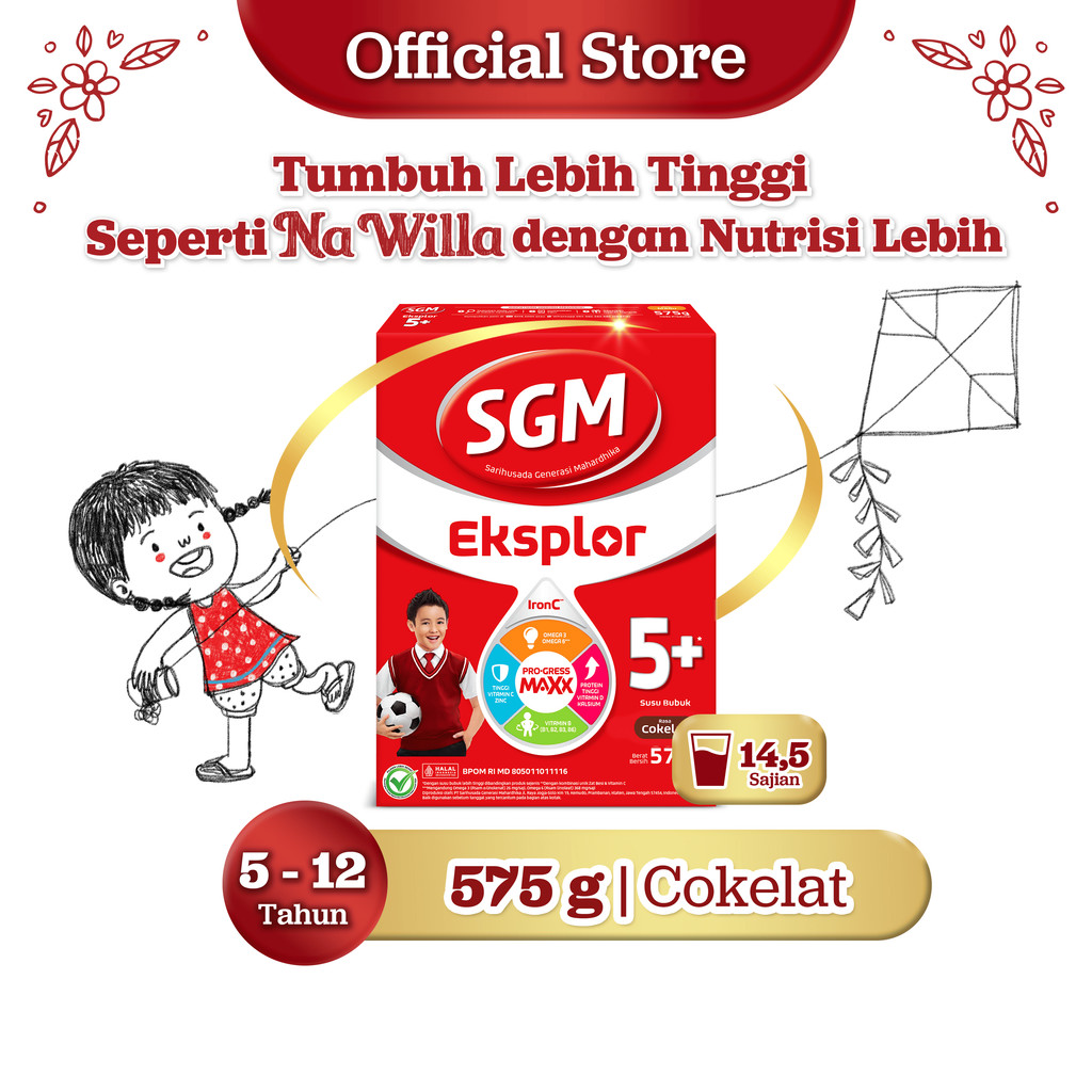 SGM Eksplor 5+ dengan IronC Susu Bubuk Rasa Cokelat 575GR