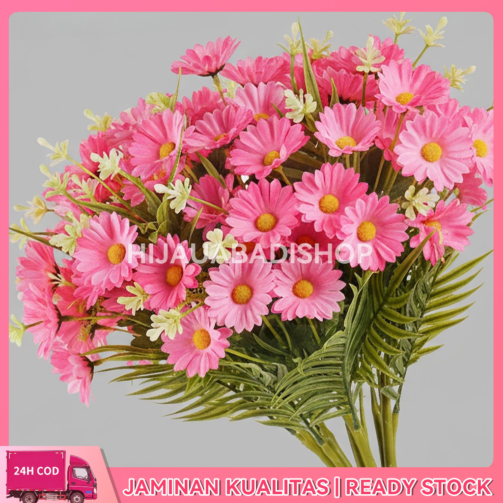 COD Bunga Hias Buatan Aster Krisan Daisy Matahari 8 Cabang 24 Kepala Realistis Dekorasi Ruang READY