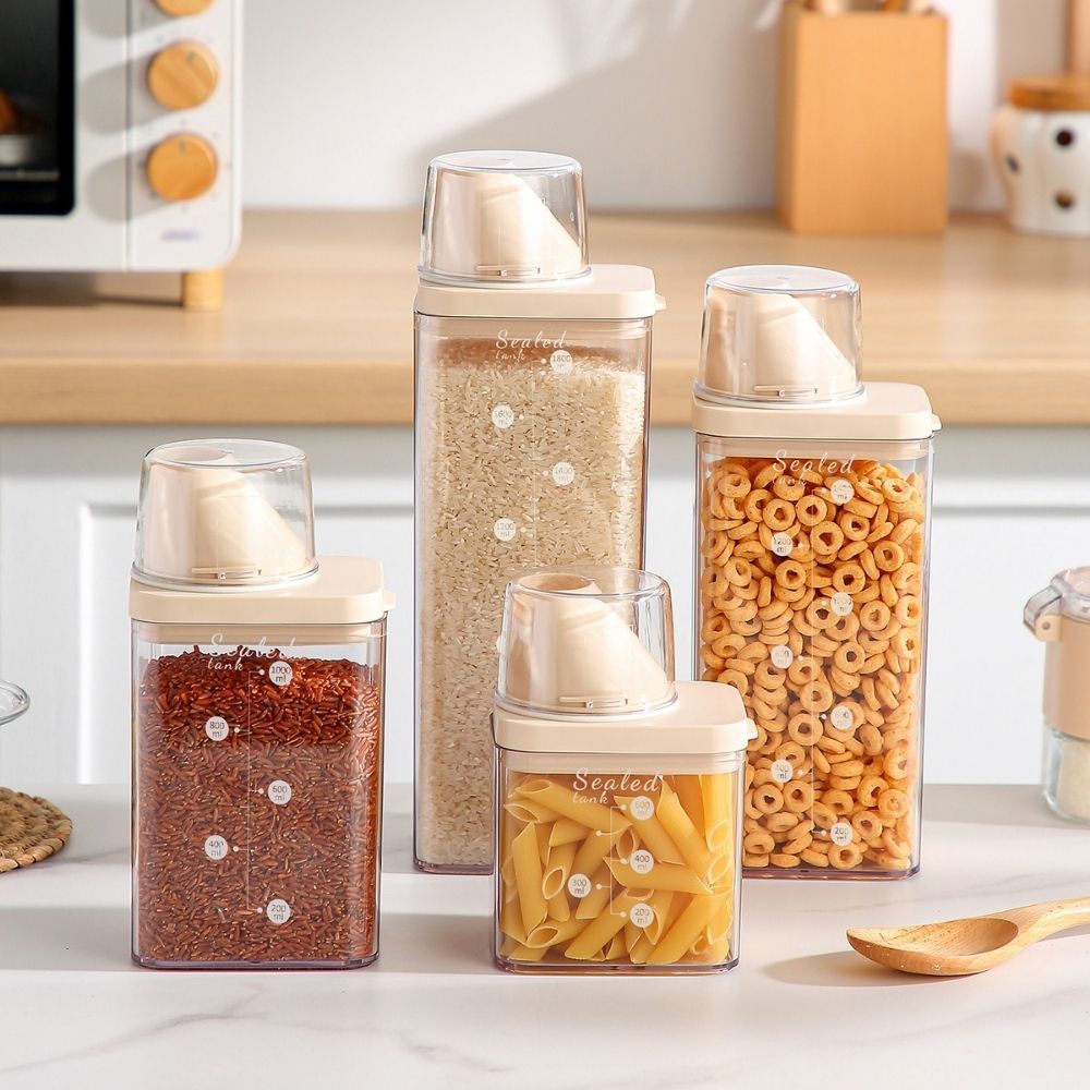 Sealed Container for Rice Grain Flour Coffee, Airtight Food Dispener, Plastic Storage Container Kite
