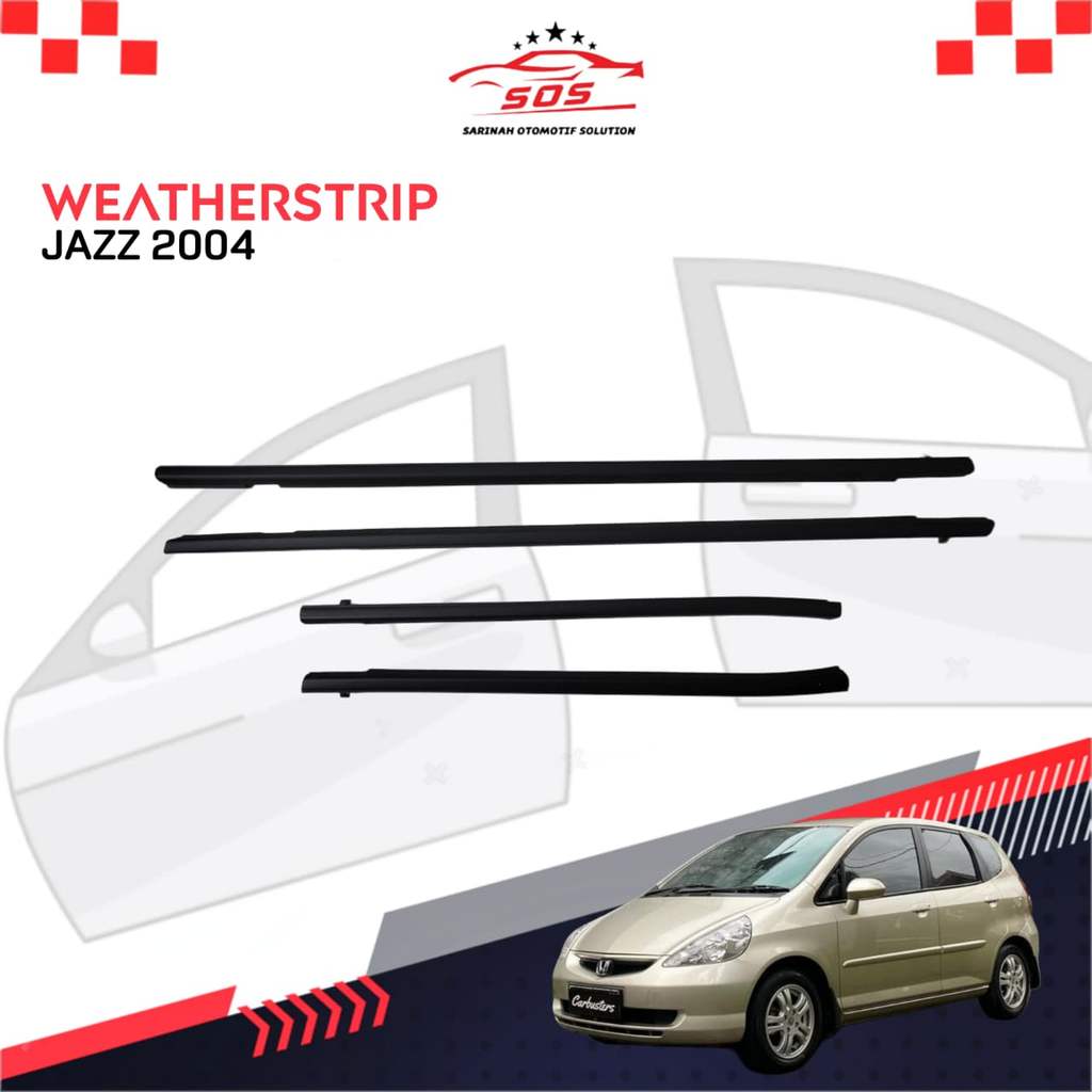 Pelipit Kaca Pintu Weatherstrip Luar Honda Jazz GD3 2004 2005 2006