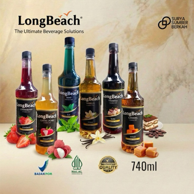 LongBeach Syrup Flavour | Sirup Cafe Mocktail Coffeeshop | Halal Premium