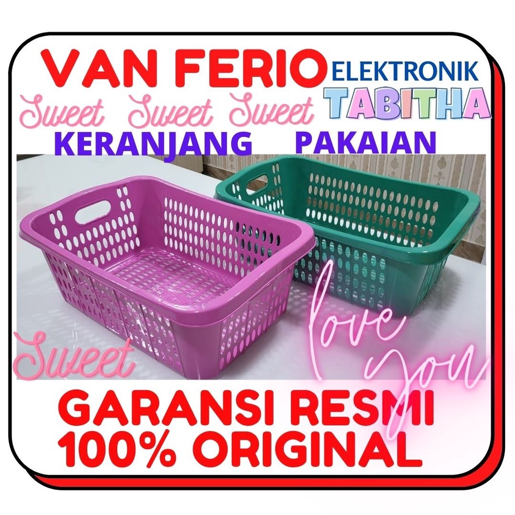 Keranjang Pakaian / Baju Plastik Segi TABITHA Medium Laundry Basket