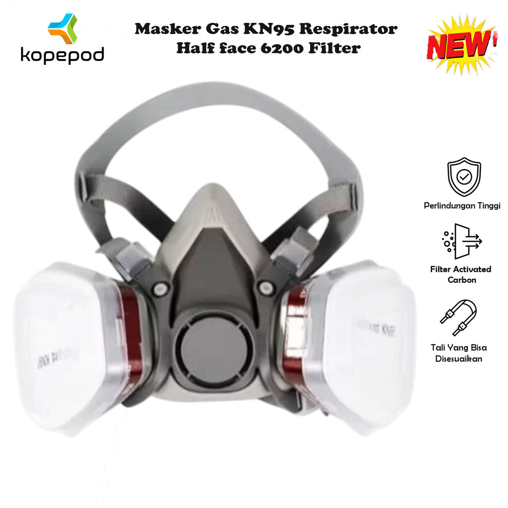 Masker Gas KN95 Respirator Pabrik Cat Masker Pabrik Industrial Half face 6200 Filter