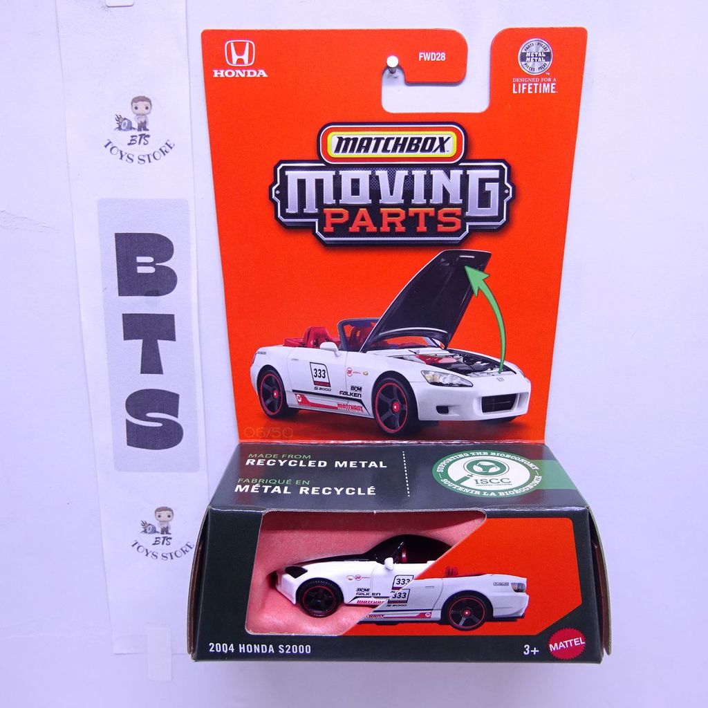Matchbox Moving Parts 2004 Honda S2000 Putih No. 33