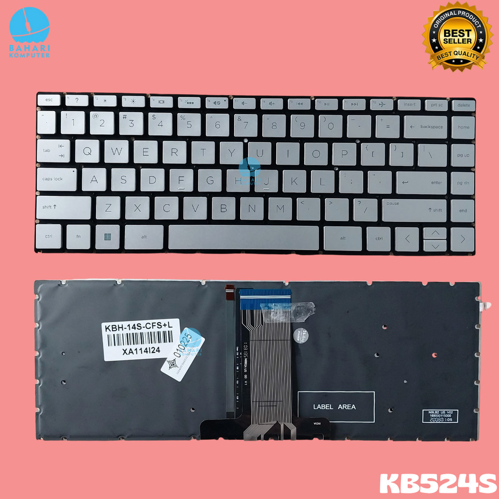 Keyboard HP Pavilion 14-cf 14s-cf 14s-dk 14-df 14-dk 14-dg Silver Backlight