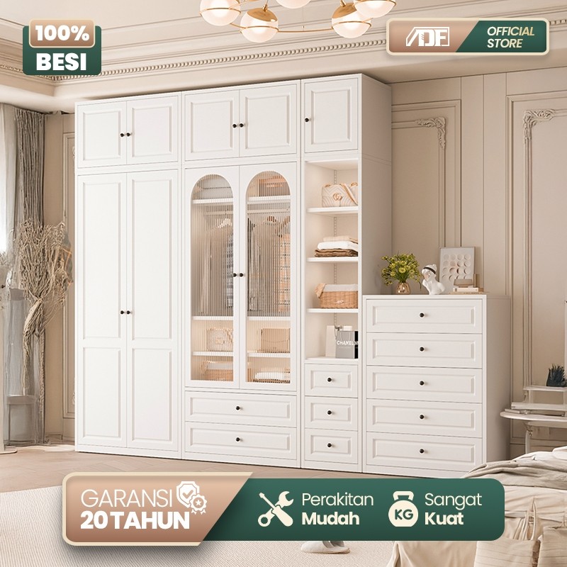 Wardrobe Lemari Besi Pakaian Lemari Gantung Pakaian Lemari Pakaian Aesthetich Lemari Baju Full Besi